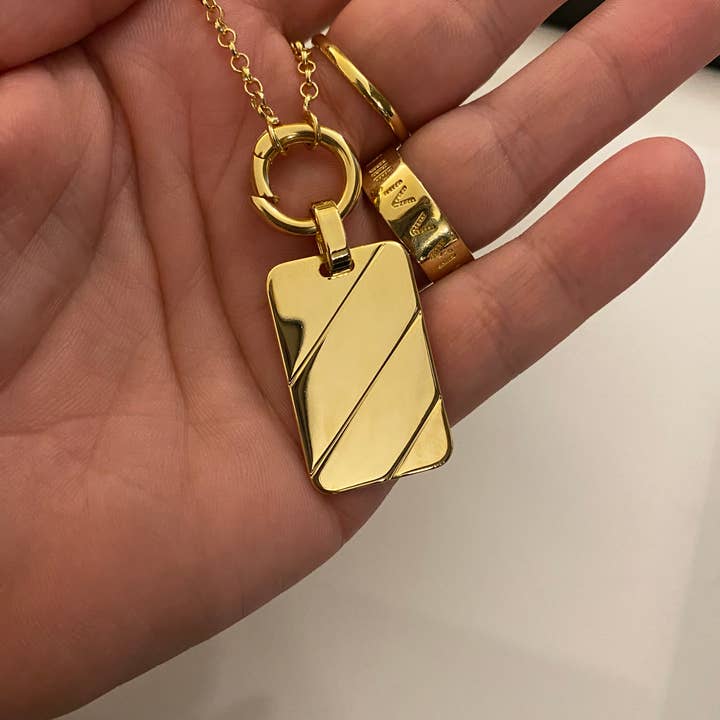 Donna Italiana - Wholesale Pendant/Charm Necklace - 3 lines Unisex Plate Pendant1