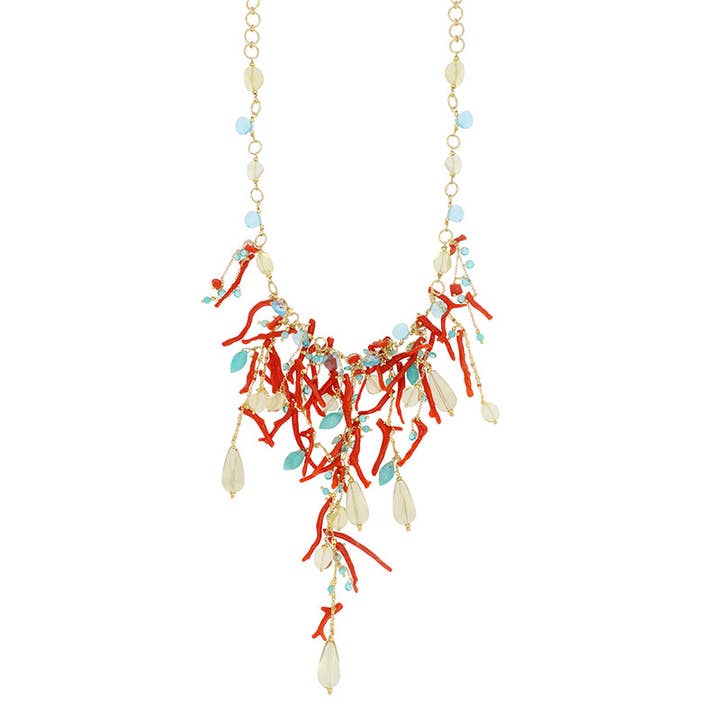Collier y avec corail - Jasmine pour la vente par Nivy