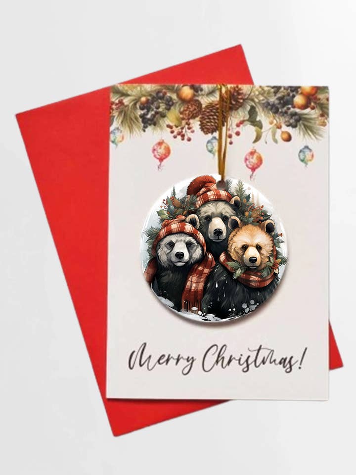 Trio d'ours Joyeux Noël + BOULE AMOVIBLE pour la vente par Homemade Hollydays Wholesale