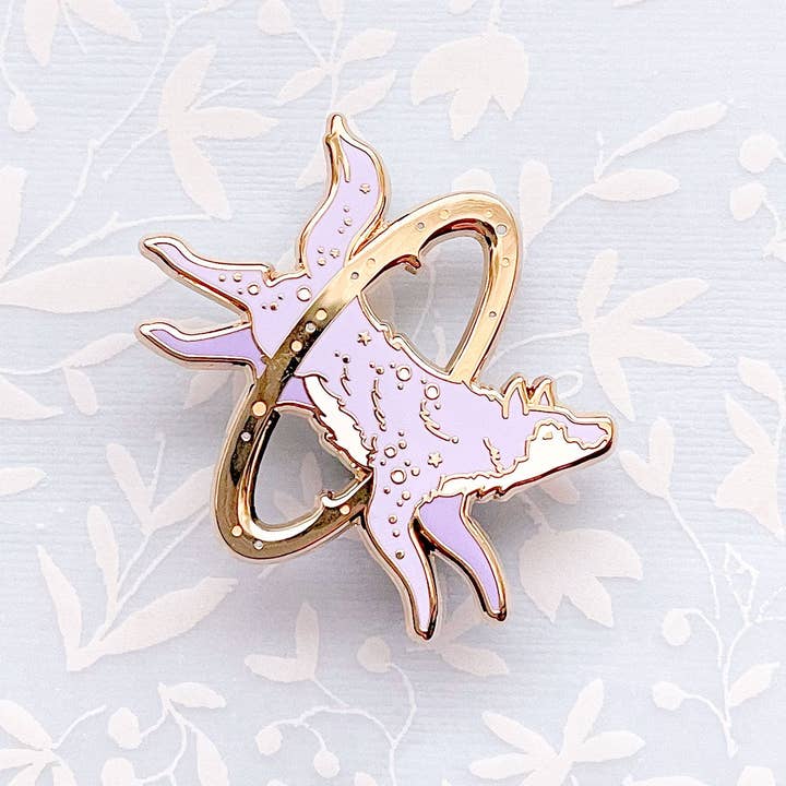Alum and Ink - Wholesale Lapel Pin/Button - Cosmic Wolf Enamel Pin2