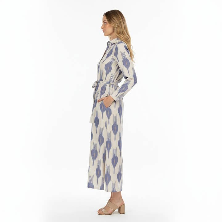 Cream Anais Women's Shirtdress La Creme Ikat for wholesale on Faire3