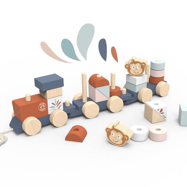 Speedy Monkey - Vente Jouet en bois – enfant - Train empilable4
