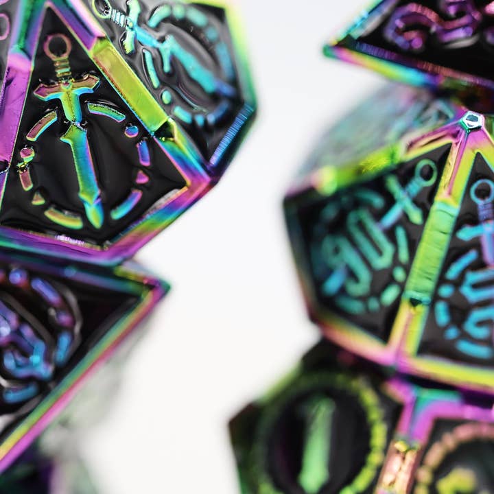 Foam Brain Games - Wholesale Dice - Crossed Swords: Sword of Europa - Metal RPG Dice Set1