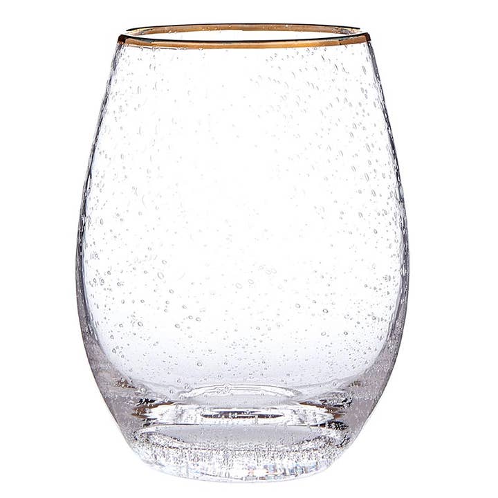Santa Barbara Design Studio by Creative Brands - Wholesale Wine Glass - Gold Rimmed Stemless Wine Glass