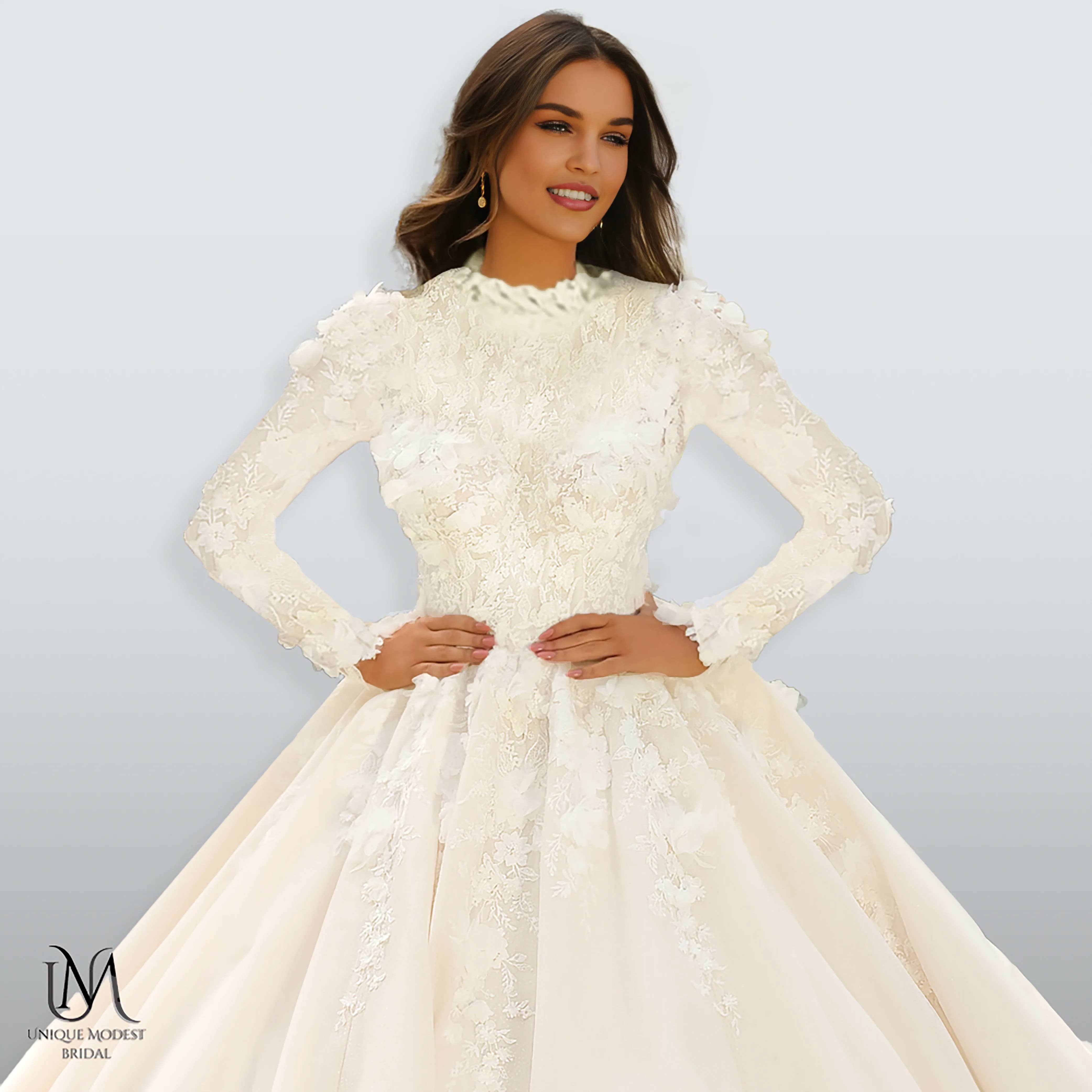 Unique Modest Bridal - Wholesale Gown - Women's - Grace - Elegant A-Line / Ball Gown Modest Wedding Dress2