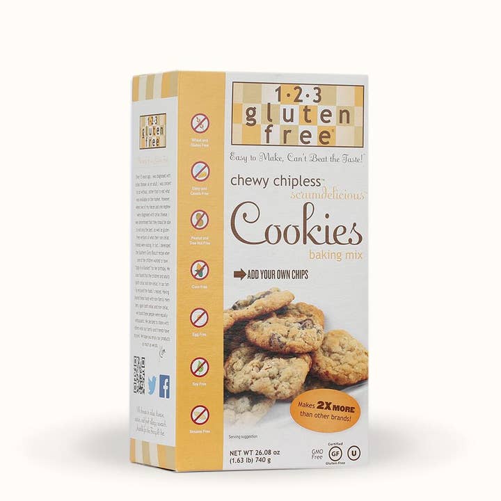 Chewy Chipless Scrumdelicious Cookie Mix for wholesale by 123 Gluten Free