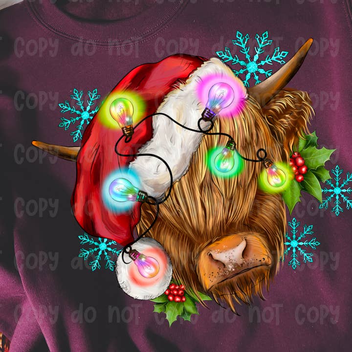 MERRY CHRISTMAS COW TRANSFER for wholesale by Sassy and Sublime