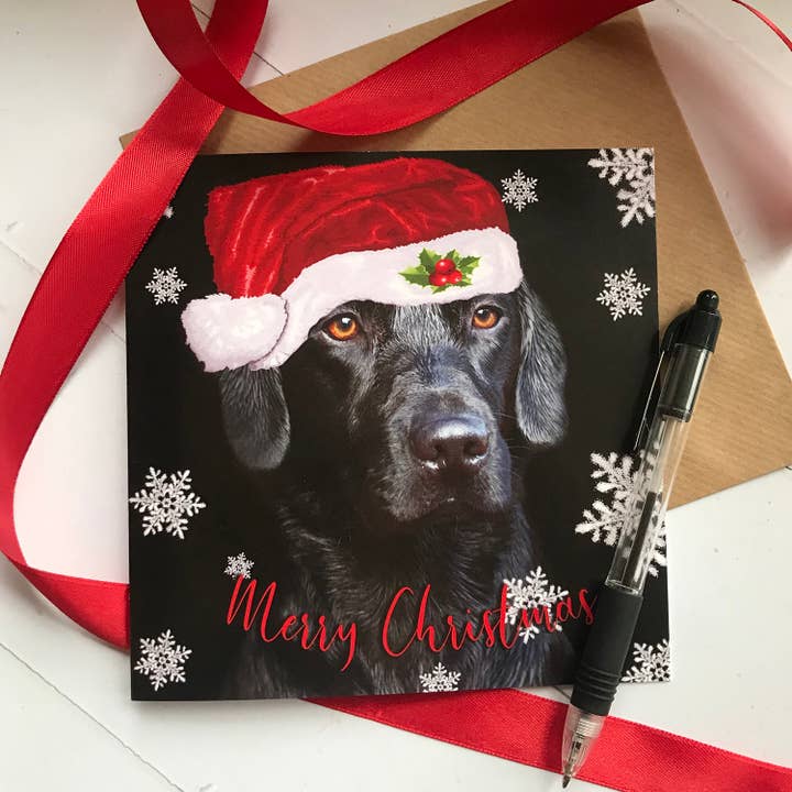 Labrador Christmas card - Black Lab Xmas card for wholesale by Alex Sharp