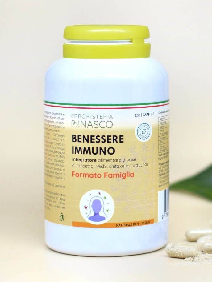 Immuno wellness-kapsler i familiestørrelse for engroshandel hos Erboristeria Binasco