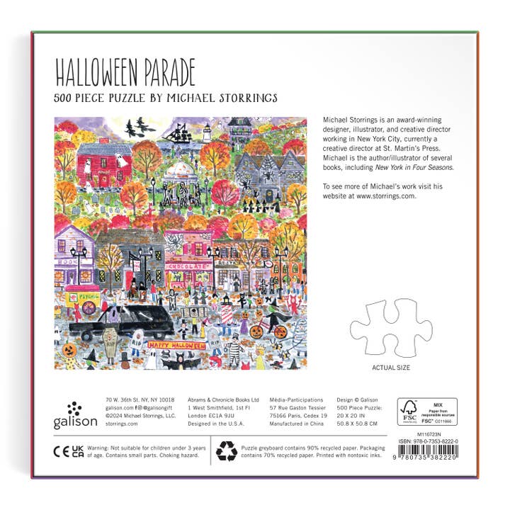 Chronicle Books - Wholesale Puzzle - Adult - Michael Storrings Halloween Parade 500 Piece Puzzle