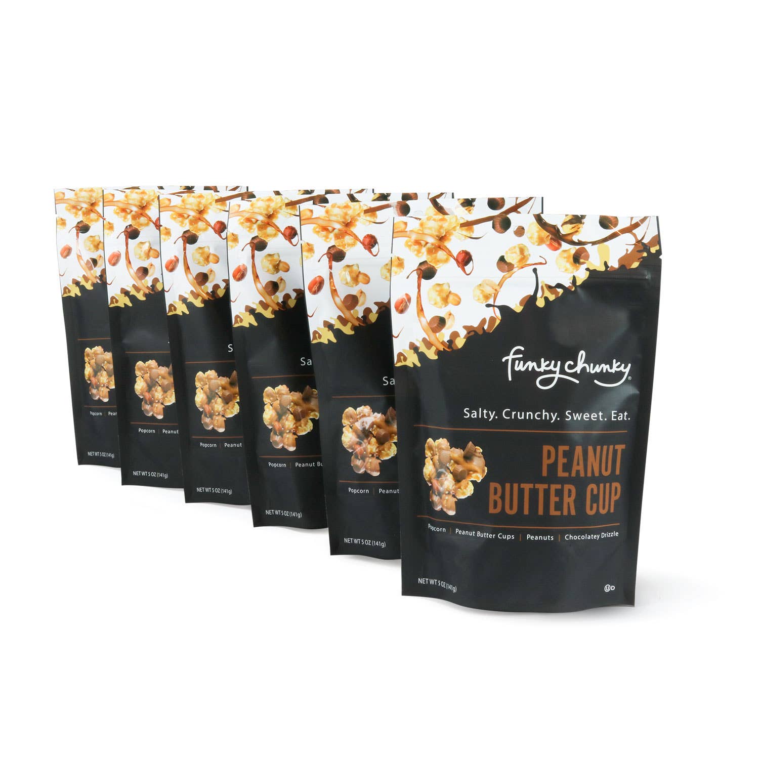Funky Chunky - Wholesale Popcorn - Peanut Butter Cup | Caramel Corn Choco Popcorn | 5oz bags1