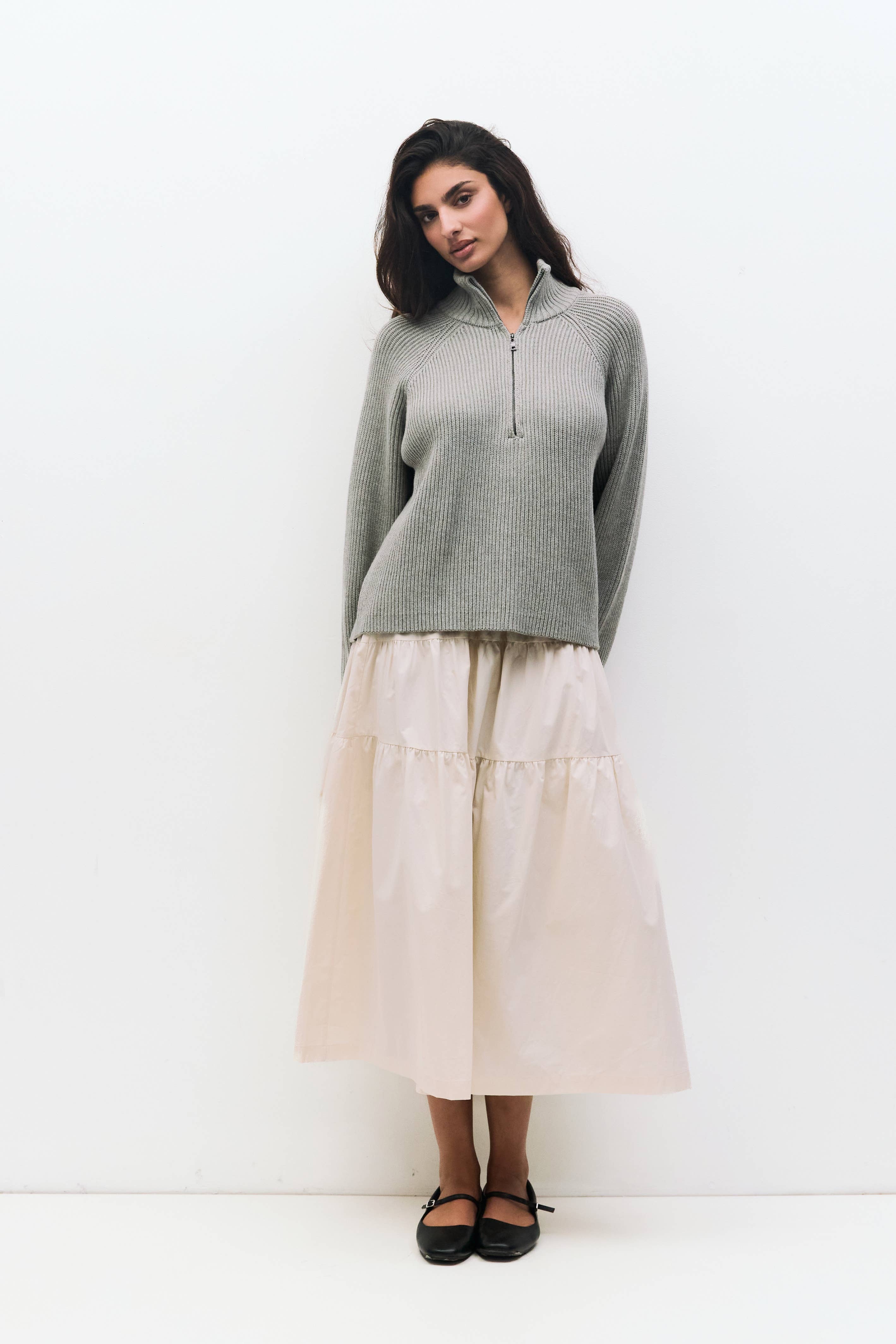 MOD REF - Wholesale Knit Sweater - Women's - The Jules Sweater | Half-Zip Chunky Sweater0