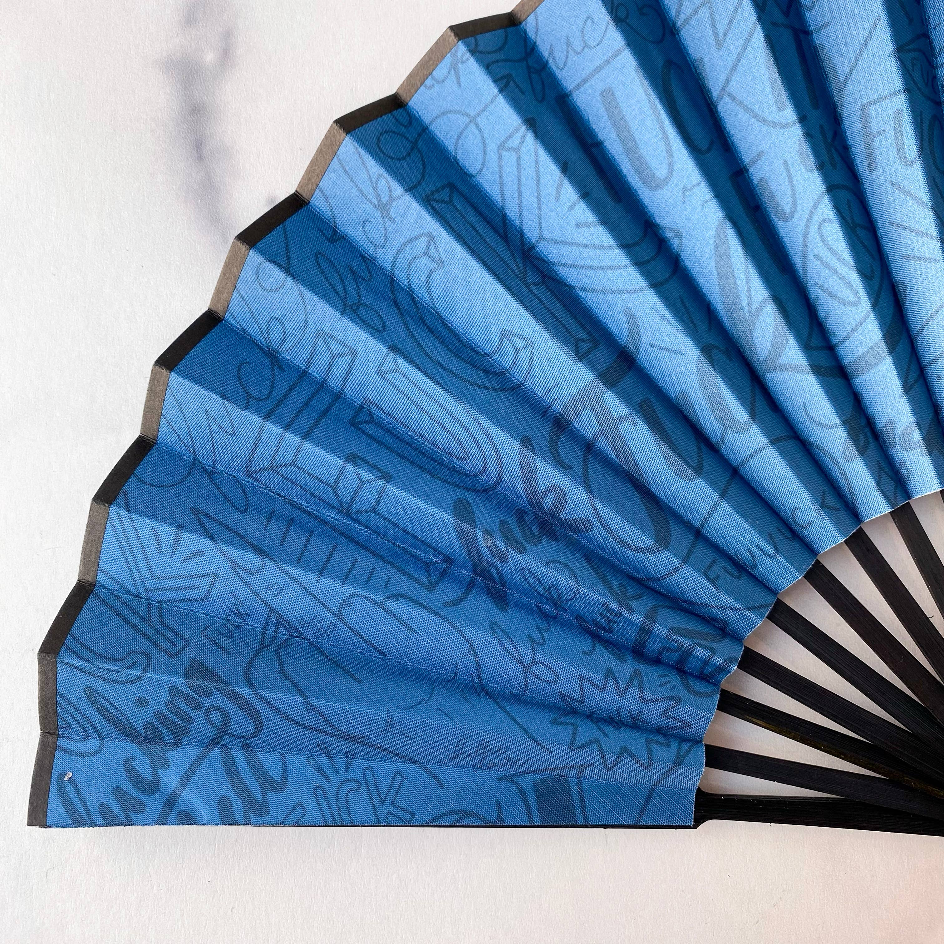 Billie Claire Illustration (Handmade) - Wholesale Handheld Folding Fan - Cluster F*ck Folding Hand Fan3