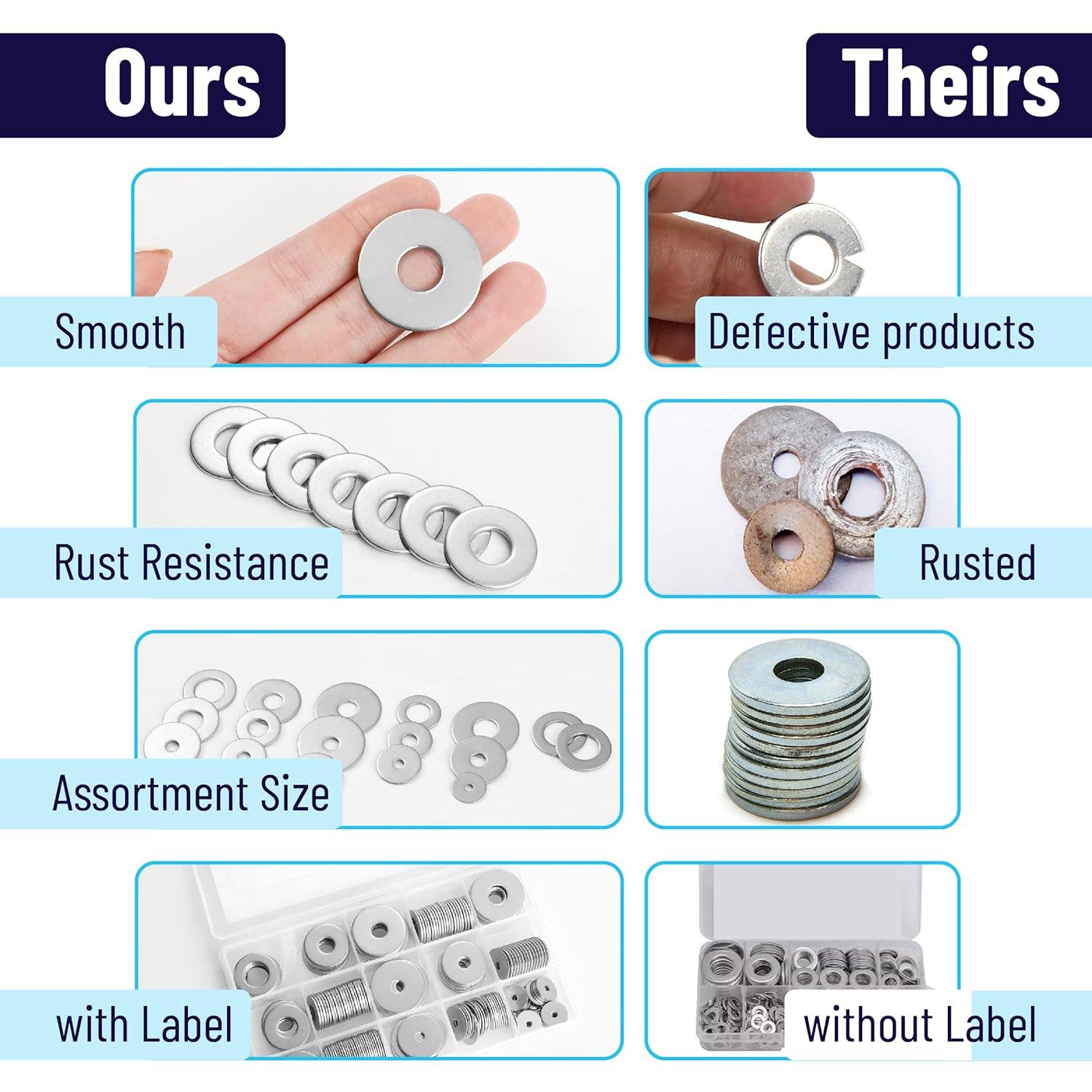 Bates Choice - Wholesale Craft Supplies - Bates- Fender Washers Assortment Kit, 230 pcs4