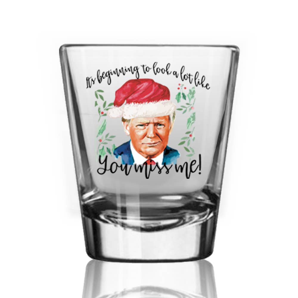 Patriot's Cave - Wholesale Cocktail/Liquor Glass - Trump Santa Hat - Christmas Whiskey Glass1