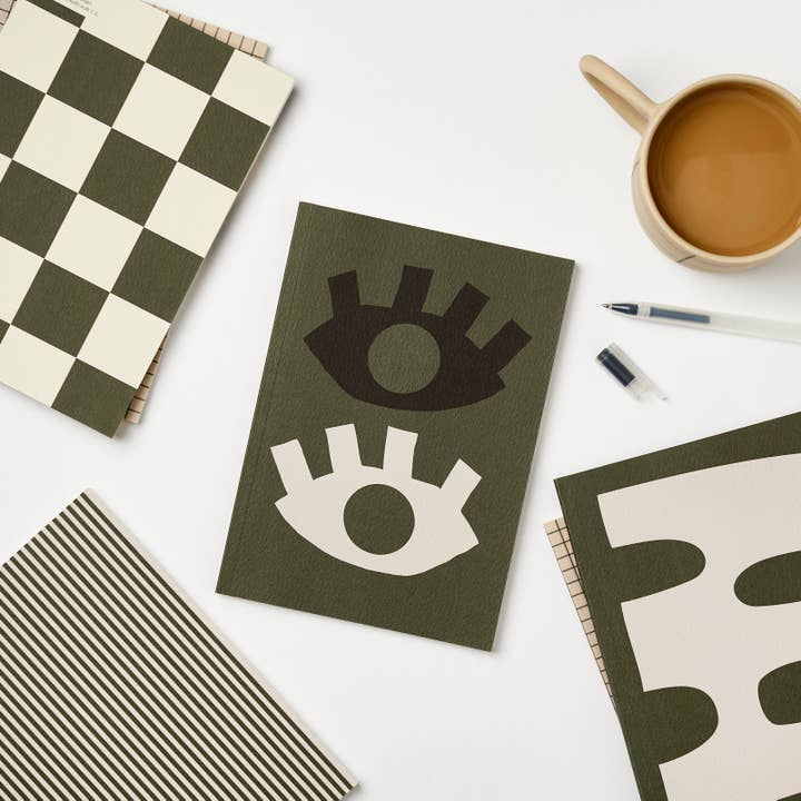 Kinshipped - Wholesale Notebook - CHECKERBOARD GREEN NOTEBOOK