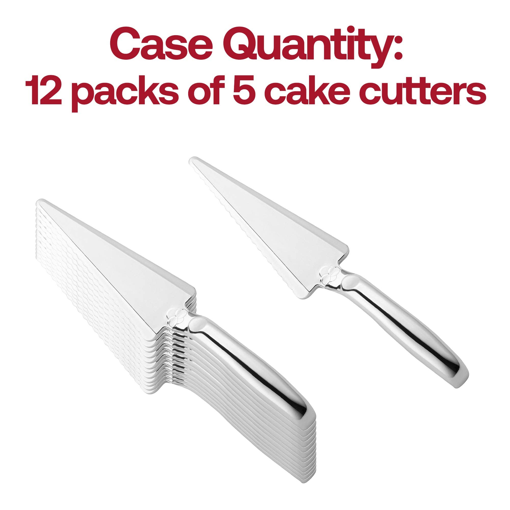 Smarty had a Party - Wholesale Disposable Servingware - Shiny Silver Disposable Plastic Cake Cutters/Lifters - 5 pcs2