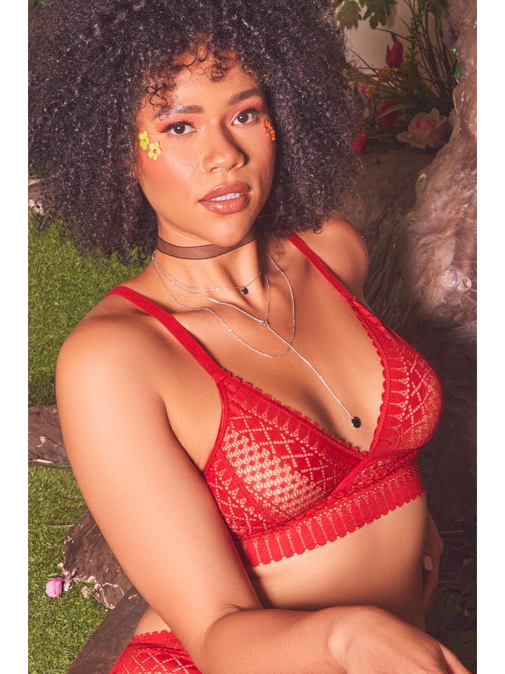 iCollection - Vente Ensemble de lingerie – femme - Ensemble de lingerie bralette en dentelle douce Hazel & culotte hipster7