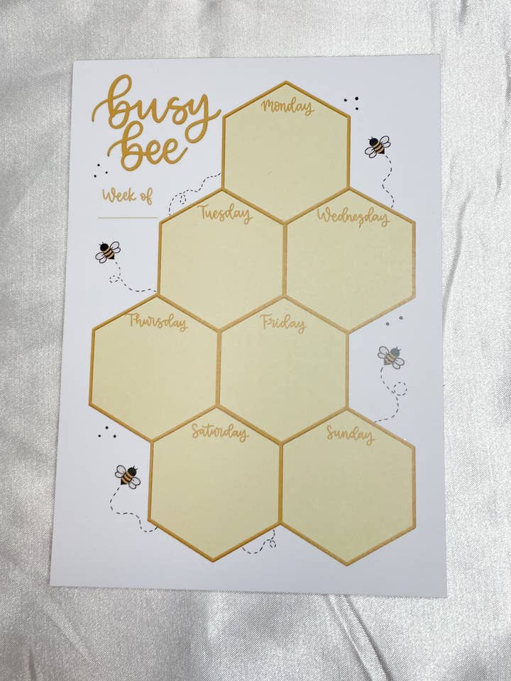 Agenda hebdomadaire Busy Bee pour la vente par Madi Made