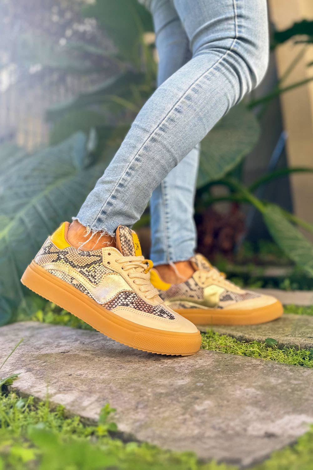 PMK SHOES - Vente Baskets tendance – femme - Novalis - Sable - Baskets en cuir de vache fait main3