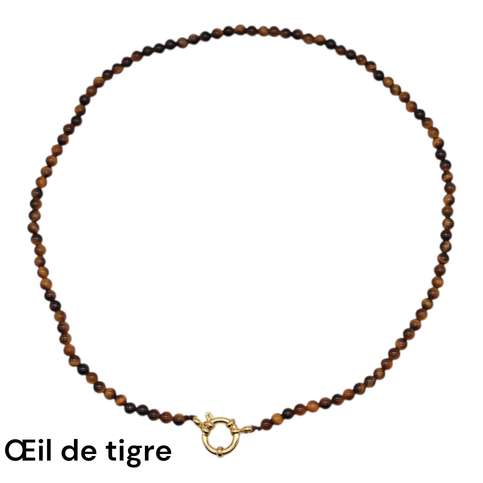 Foliesbijoux - Wholesale Beaded/Pearl Necklace - 43 cm necklace in 4 mm with gold-plated stainless steel buoy clasp (20 stones available)6