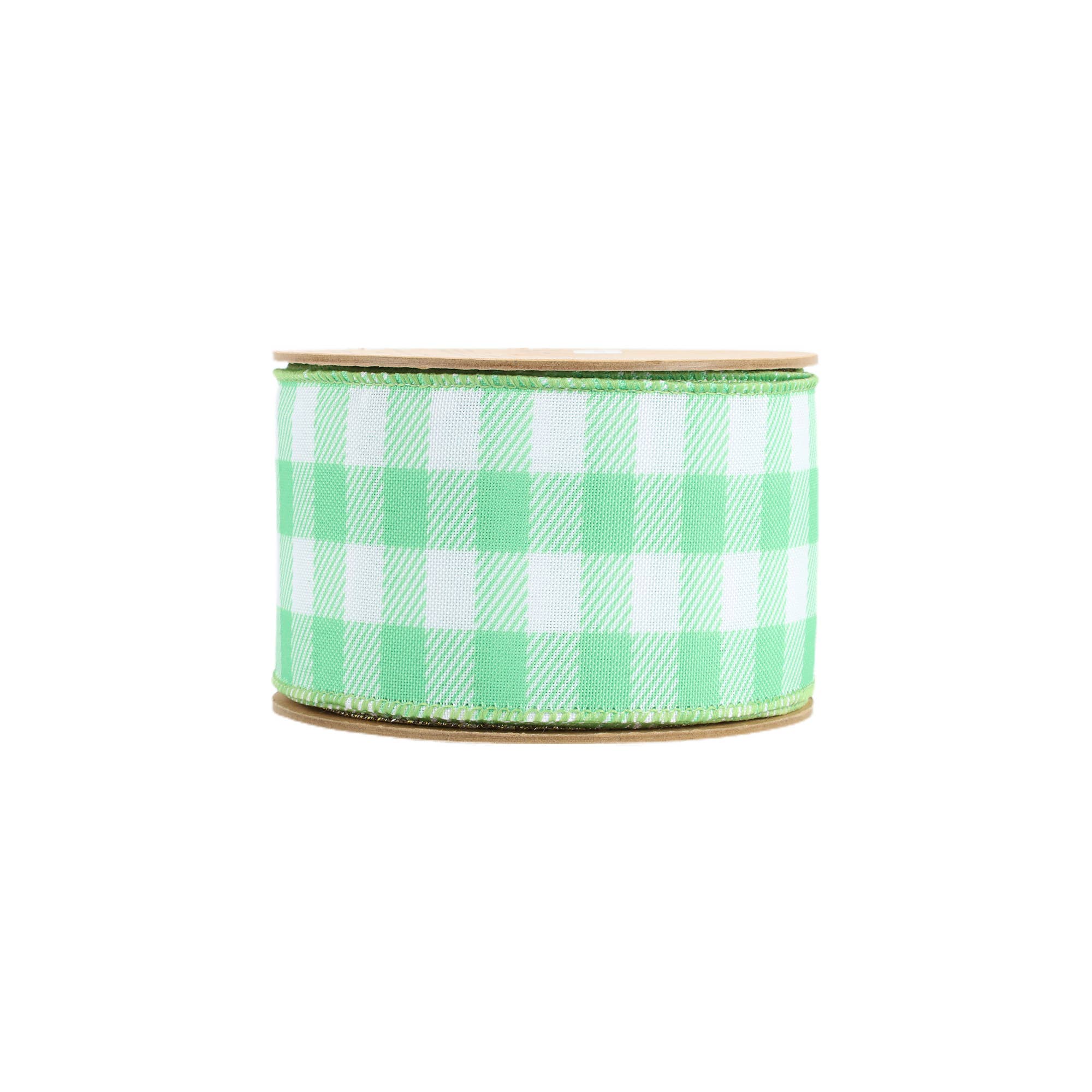 LA Ribbons Wholesale - Wholesale Ribbon - Gift Wrapping - 2 1/2" Wired Ribbon | White/Spring Gingham | 10 Yard Roll |20