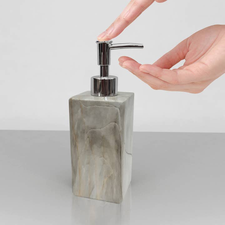 nu steel - Wholesale Soap Dispenser - Marble Resin Soap/Lotion Pump1
