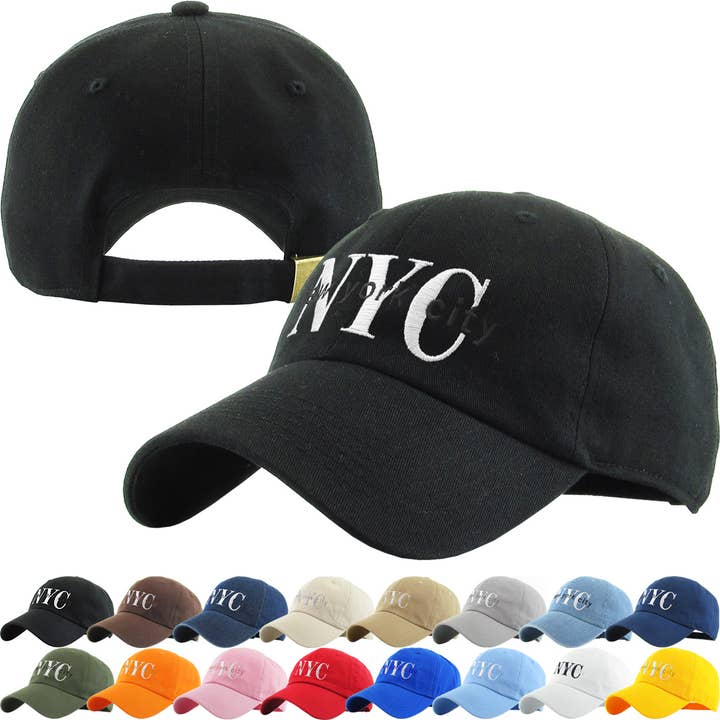 NYC; Low Profile Cotton Baseball Cap for wholesale by KBETHOS