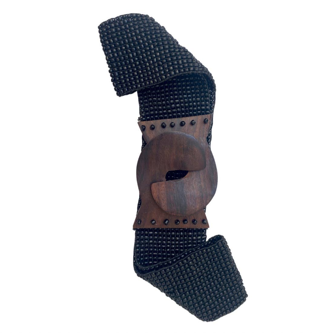 Bijondo - Venta al por mayor Cinturón - Mujer - Cinturón elástico hecho a mano en Bali con cuentas de vidrio y madera Emma15