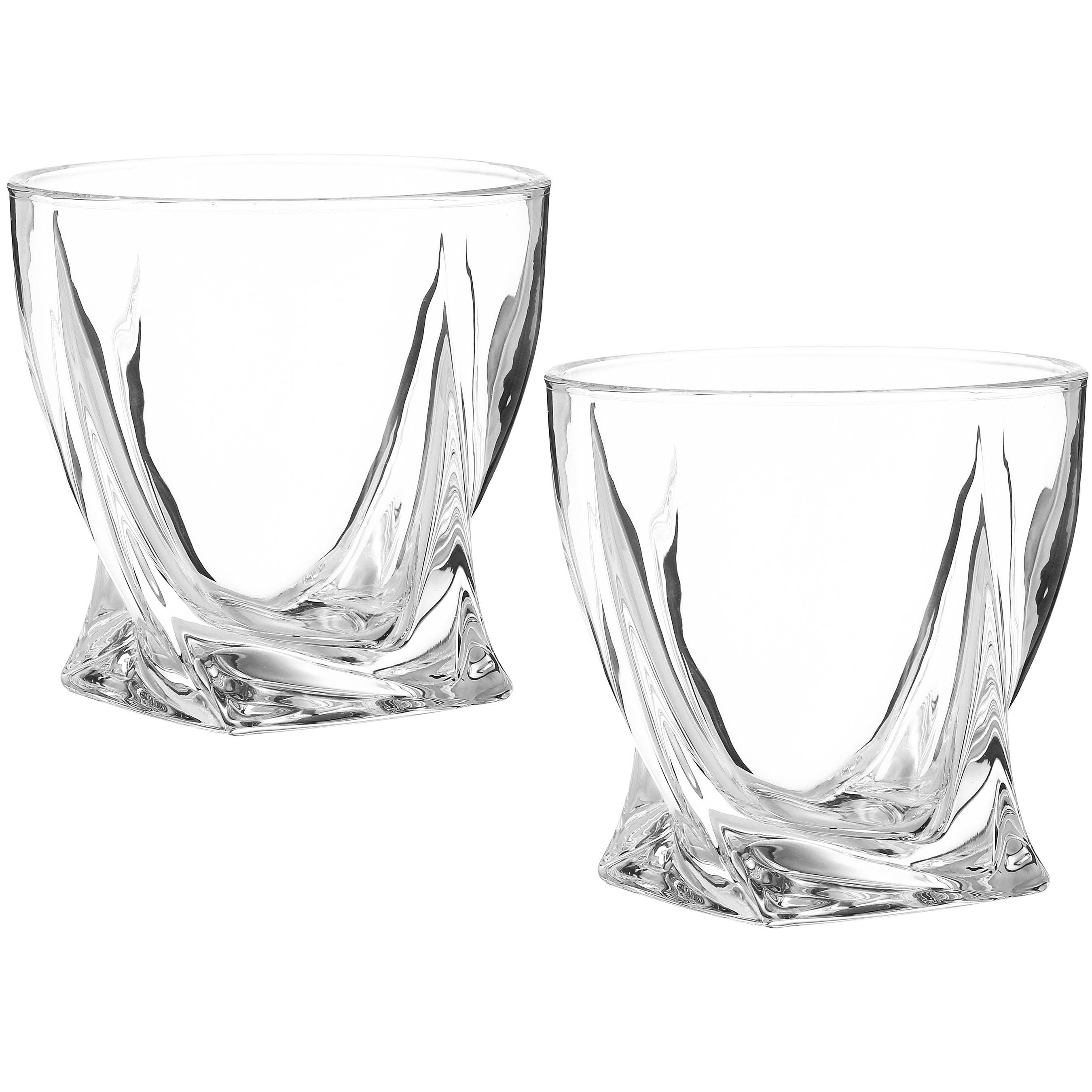 Cheer Collection - Wholesale Cocktail/Liquor Glass - Berkware Lowball Whiskey Glasses - Modern Twisted Base Design3