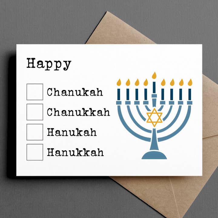 sjovt jødisk feriekort | glædelig hanukkah for engroshandel hos Ink & Attitude Stationery Company