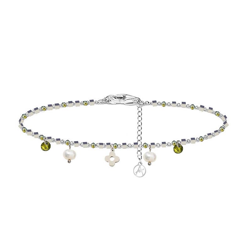AMORINO SRL - Wholesale Charm/Dangle Bracelet - BRACELET WITH FOUR-LEAF CLOVER & PEARL AND ZIRCON CHARM8