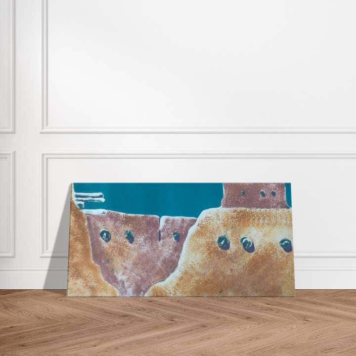 'Pueblo Series 2' Abstrakt I 12x24 tum Konsttryck på Canvas I Originalkonstverk av amerikanska konstnären Barbara Cleary för wholesale av Barbara Cleary Designs