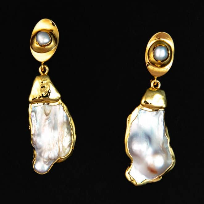 brincos de pérola barroca por atacado de Steward & James