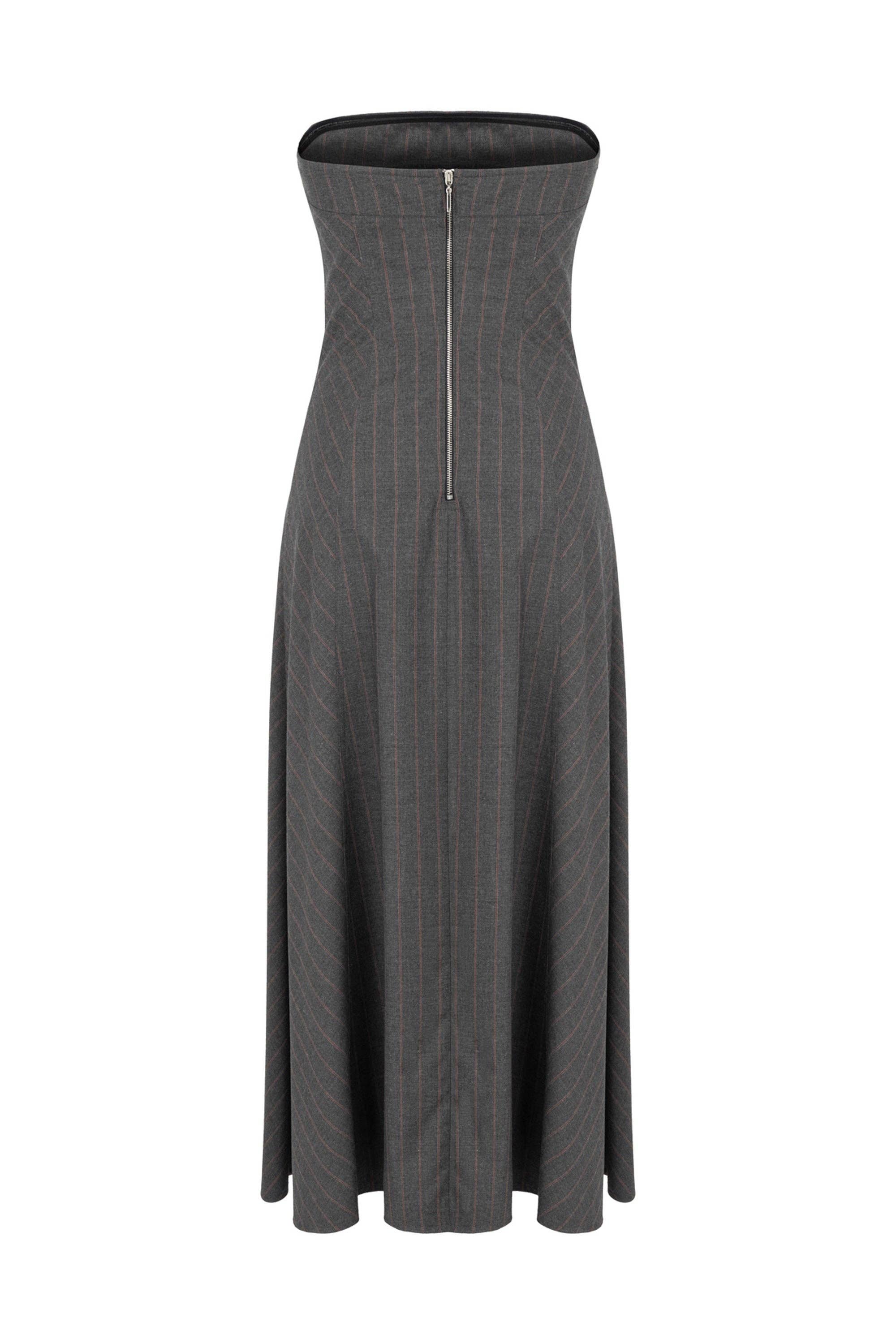 Gray Strapless Maxi Dress for wholesale on Faire4