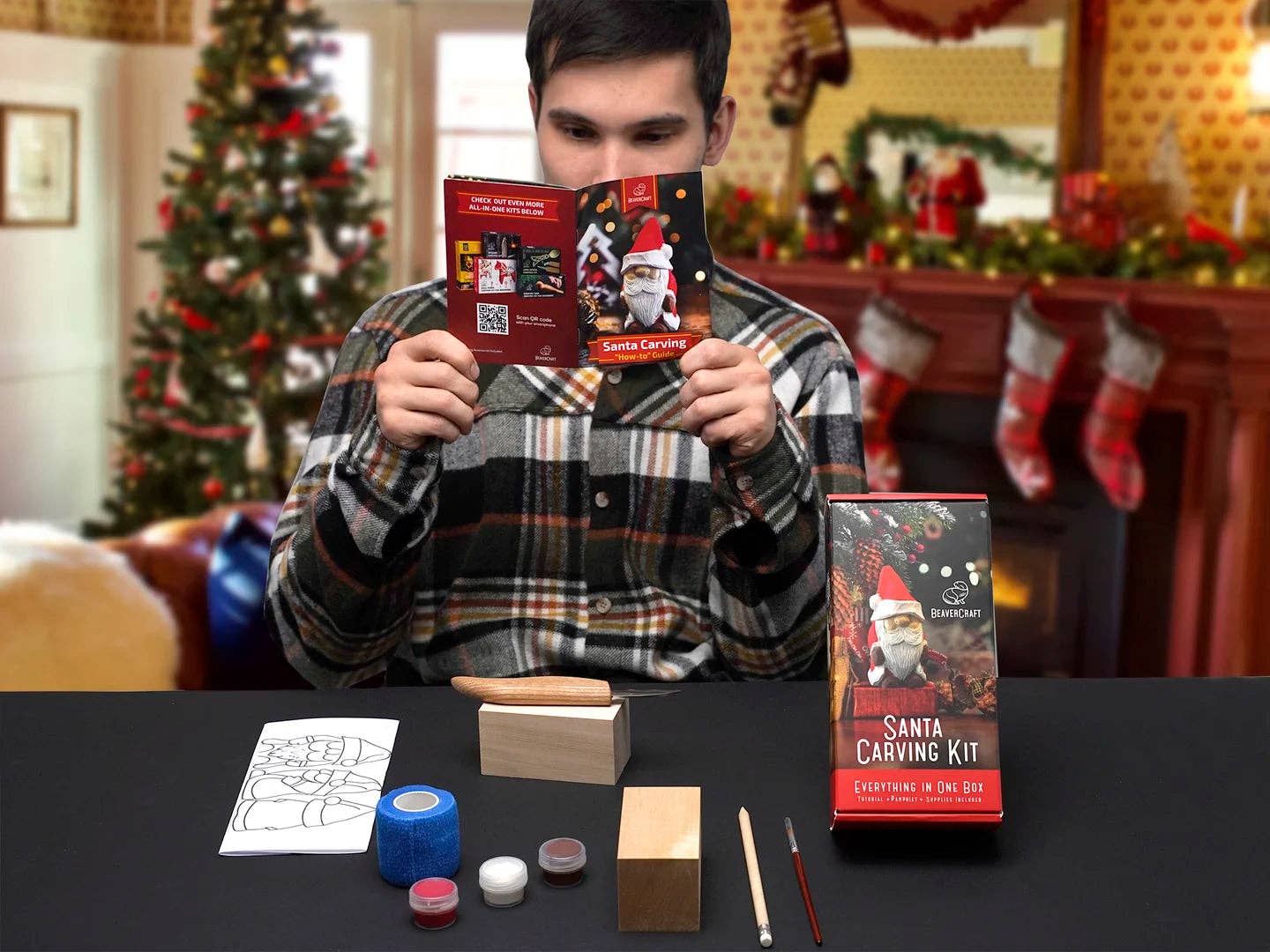 BeaverCraft - Wholesale DIY Craft Kit - DIY06 - Santa Carving Kit - Complete Starter Whittling Kit4