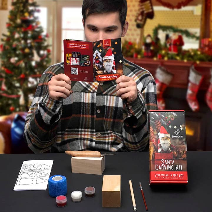 BeaverCraft - Wholesale DIY Craft Kit - DIY06 - Santa Carving Kit - Complete Starter Whittling Kit4