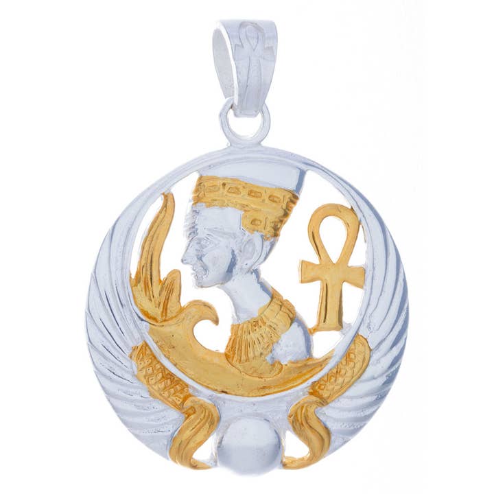 Colgante Nefertiti chapado en oro para venta al por mayor de Kheops BLJ Jewelry