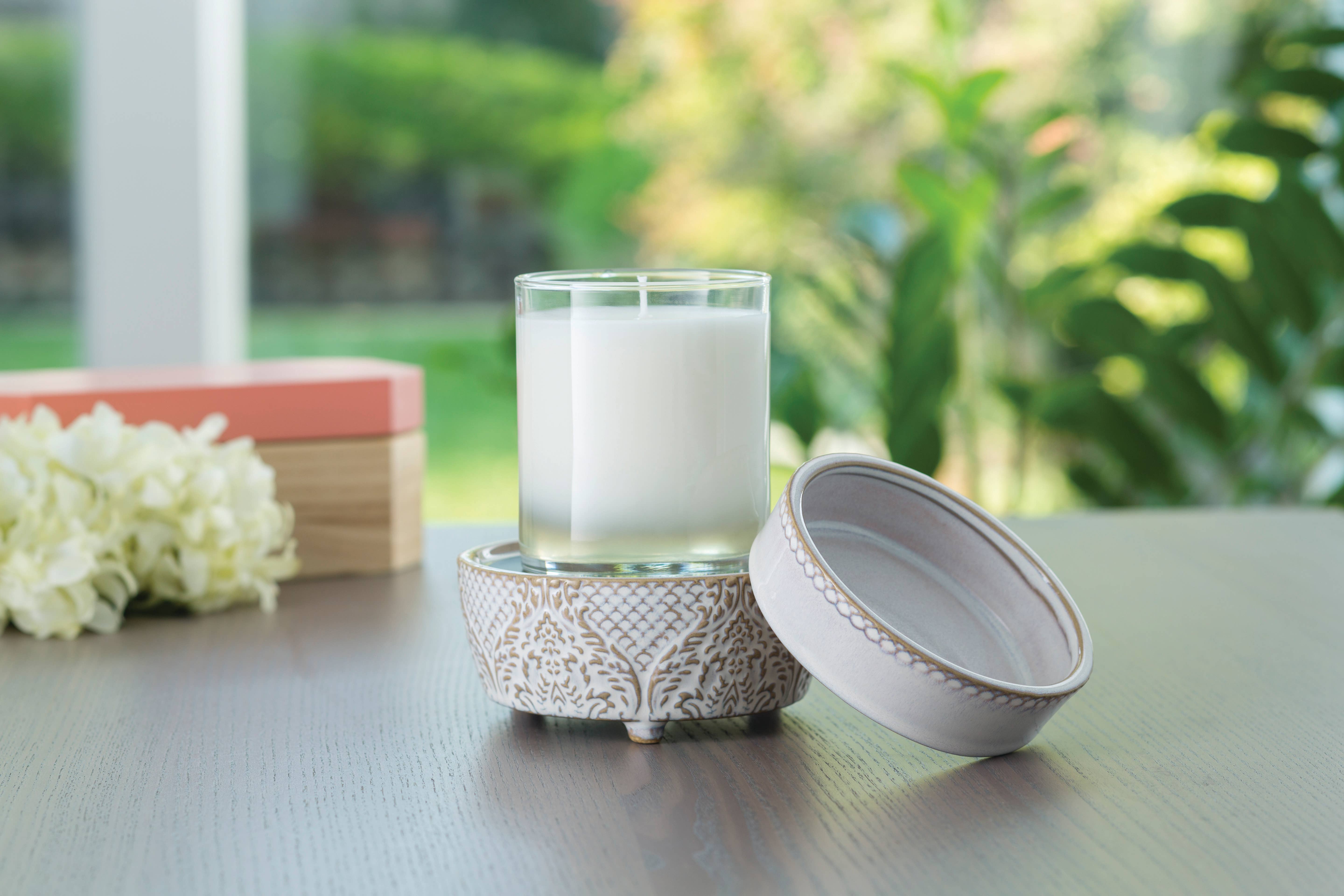 Candle Warmers Etc. - Vente Diffuseur de parfum chauffant - Chauffe-parfum 2-en-1 Vintage Blanc1