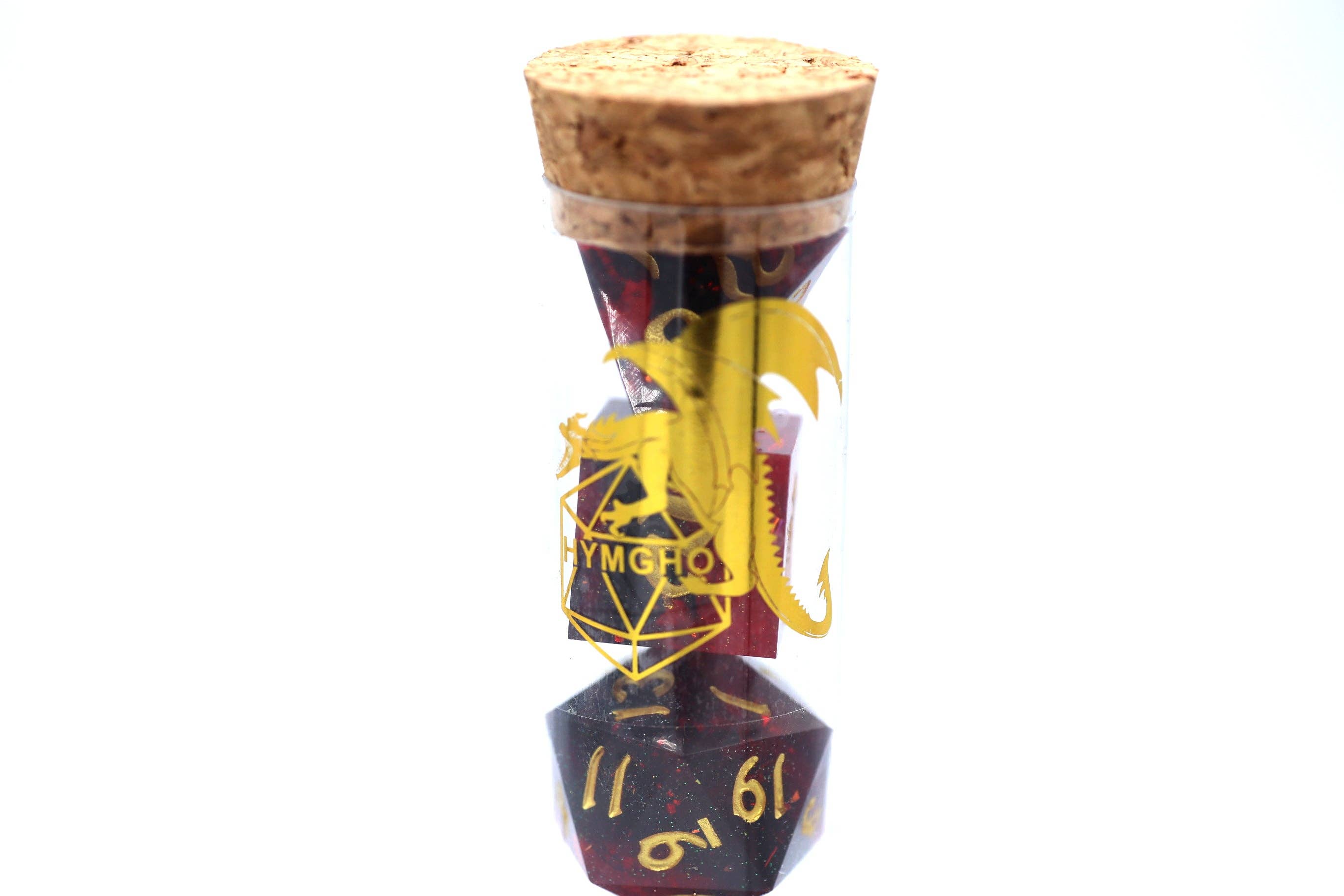 Hymgho Premium Dice - Wholesale Dice - Captured Magic Hand Sanded Sharp Edge Resin Dice - Red/Black2