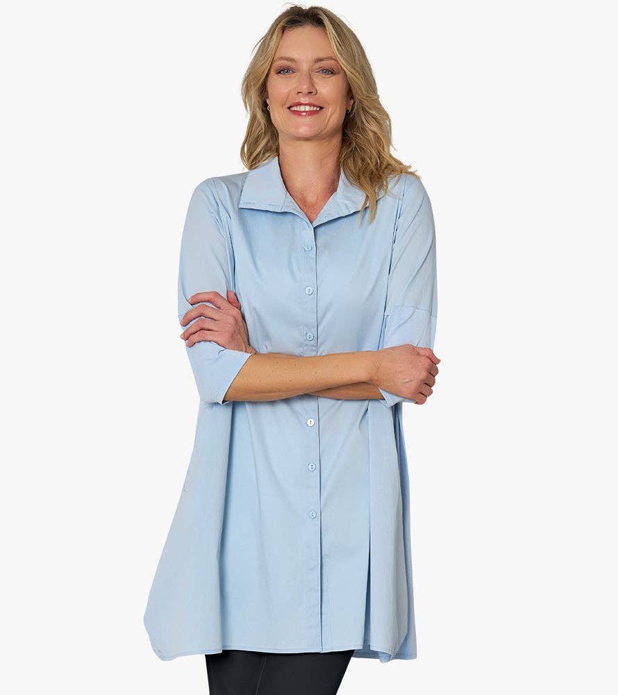 Stella Carakasi - Wholesale Tunic - Women's - Women's 3/4 Sleeve A-Line Cotton Poplin Tiburon Tunic Icon55