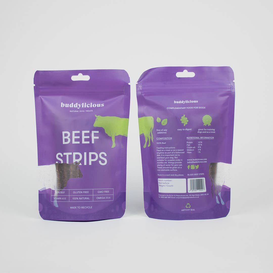 Buddylicious - Wholesale Hondenkoekjes - Hond - Buddylicious 100% natuurlijke rundvlees strips hondenkoekjes3