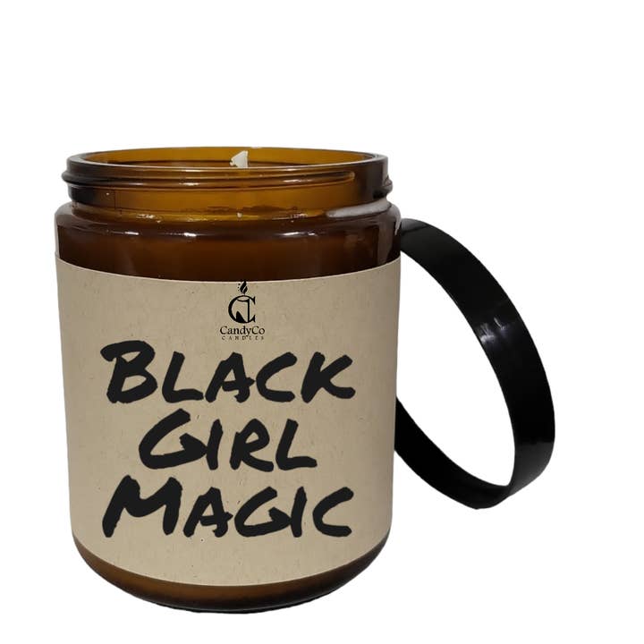 Vela de soja ámbar para regalo del mes de la historia mágica de Black Girl para venta al por mayor de The Candy Collections