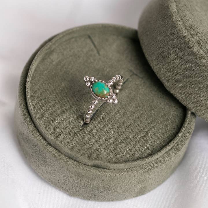 400: Dainty Turquoise Ring 925 for wholesale by Moxie Maine