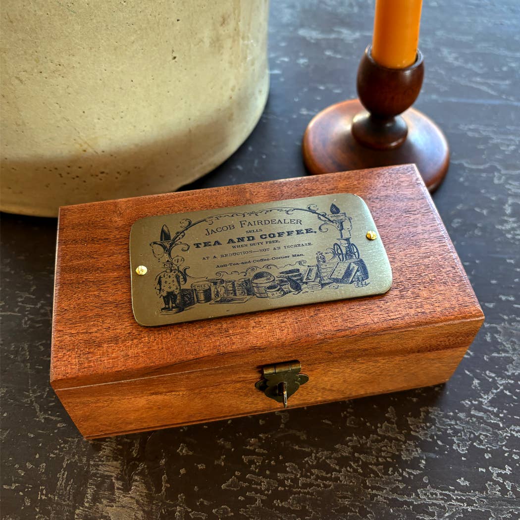 Madison Bay Co. - Historical Home Decor Reproductions - Wholesale Decorative Box - Wood Box with Vintage Tea and Coffee Advertisement, 6-1/4"4