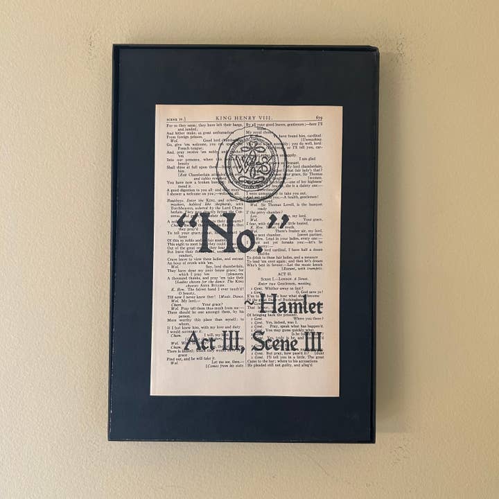 Bookish Birds - Wholesale Art Print - No. Hamlet Act III | Dictionary Print | Vintage Book Art1