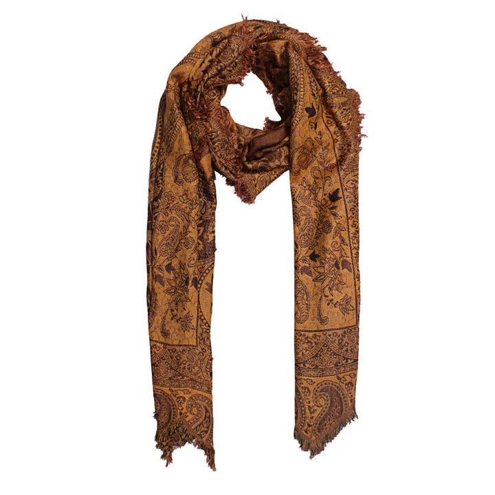 Paisley Print Jacquard Lightweight Long Scarf for wholesale by Miniapparels