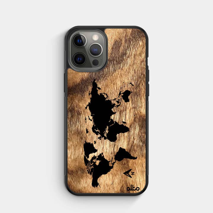 Olive Wood | Beschermend iPhone-hoesje - World Map Design voor wholesale door Alto Collective