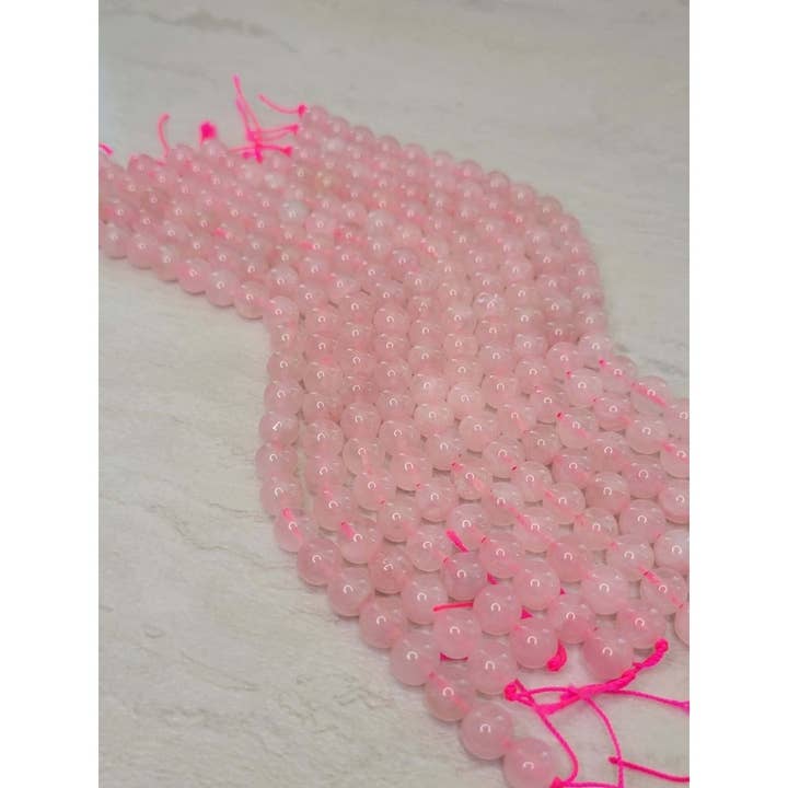 My Magic Place Shop - Wholesale Beads - Natural Rose Quartz Crystal Pink Stone Gemstone Round 8mm1