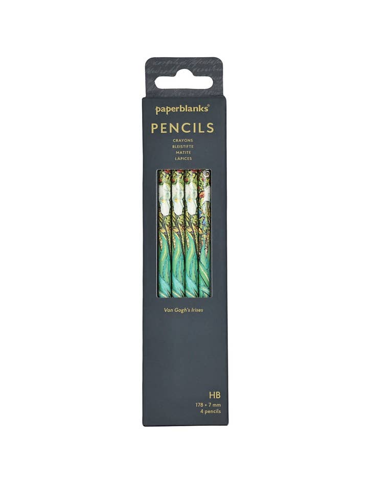 Paperblanks Van Gogh's Irises 4-Pack Pencils for wholesale by Chronicle Books